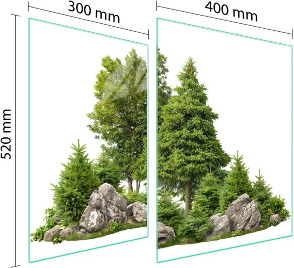 GLASSCHUTZPLATTE FÜR HERD 70x52 TREE