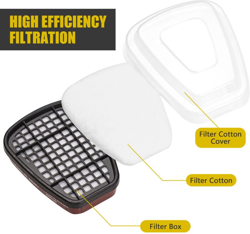 Eosnow - Wiederverwendbares Vollgesichts -Atemschutzschutz 16 in 1 Gas Organischer Dampfbreite Sichtfeld für Malen -Masc...