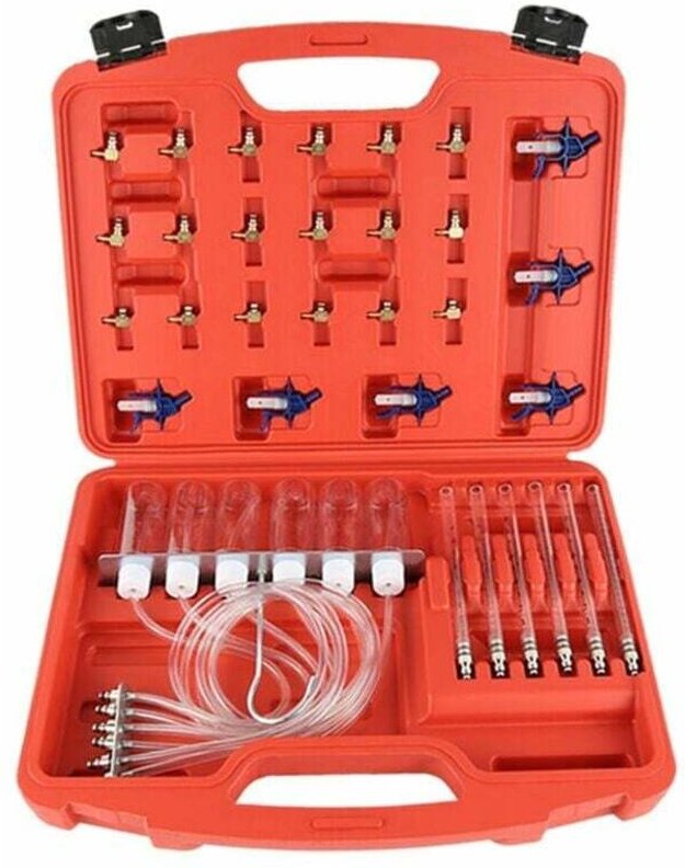 Testeur d'Etancheite Kit Diagnostique Testeur Injecteur Carburant Diesel Common Rail 24 Adaptateurs