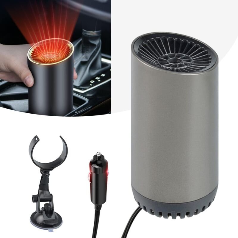 Thumbnail - Ej.life - 150W 12V Autoheizung Defroster, Autoheizung, Becherform Auto Warmluftgebläse Schnelle Heizung 180° Drehbare Mi...