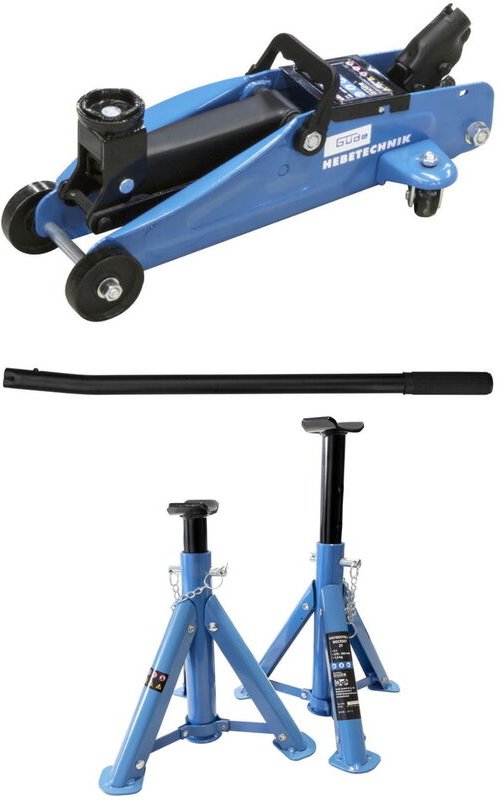 Reifen Wechsel Set Rangierwagenheber 2t Wagenheber + Unterstellböcke 2t - Güde