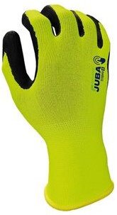 Thumbnail - Juba - Eco-Nit FOAM-Handschuh mit hoher Sichtbarkeit am Rücken, Größe 8 – Schwarz/Fluorgelb