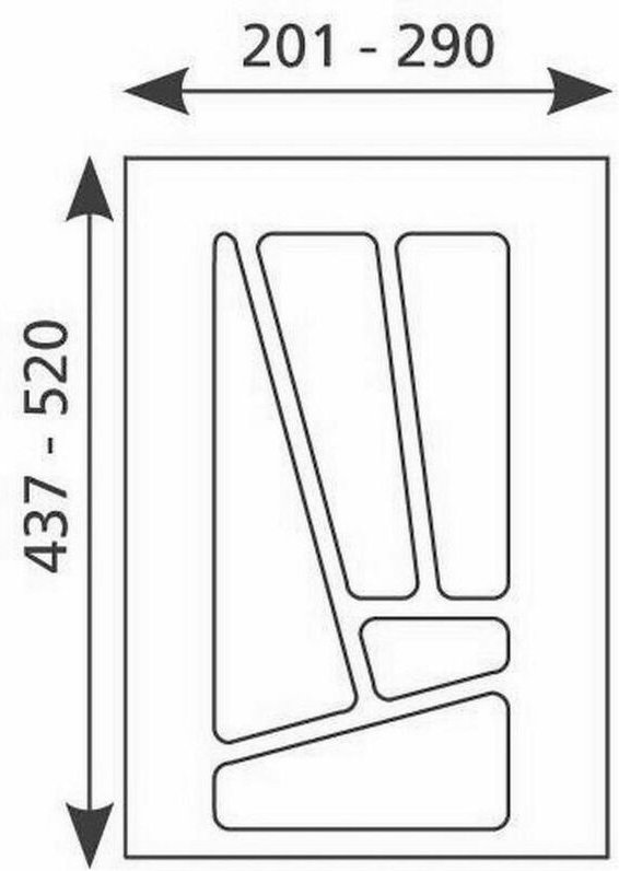 Elco - Besteckeinsatz zuschneidbar, Besteckkasten 30cm Schublade, kürzbar