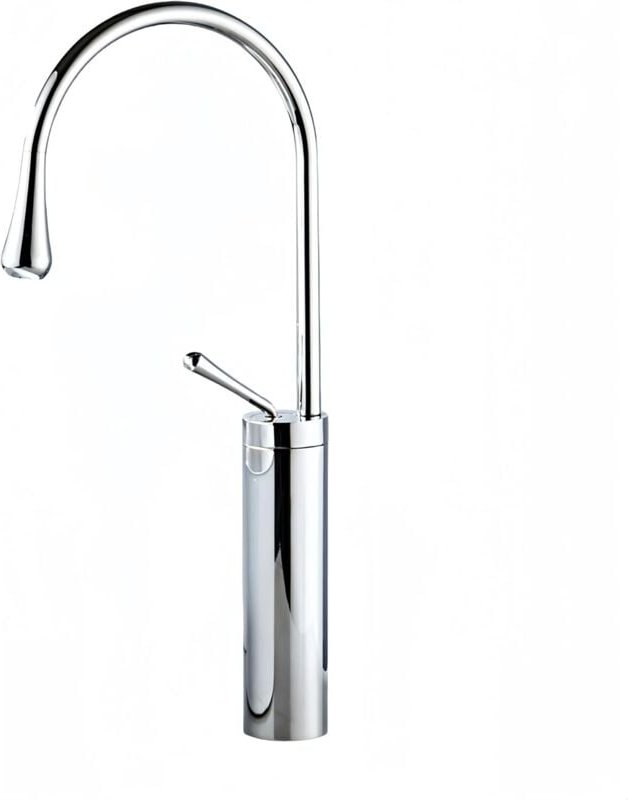 Waschtischarmatur Hoch Chrom, Waschtisch Armatur, Hoher Auslauf Einhebelmischer, Badezimmer aus Messing mit Keramikkartu...