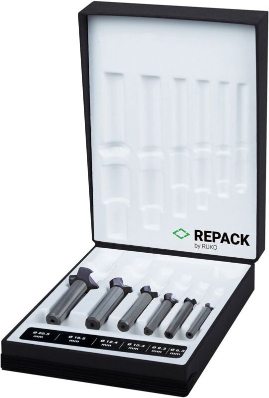 RUKO ULTIMATECUT Kegel- und Entgratsenker-Satz 3S HSS RUnaTEC DIN 335 Form C 90° in REPACK 6 teilig - 102790PRK