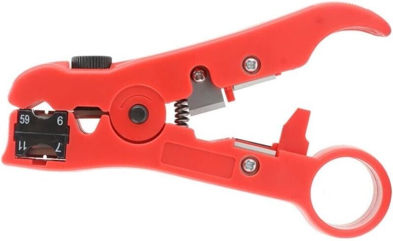Bluedeer - Abisolierwerkzeug für Koaxialkabel und Datenkabel, 130 mm, rg 59, rg 6, rg 7, rg 11, integrierte Klinge, Abis...