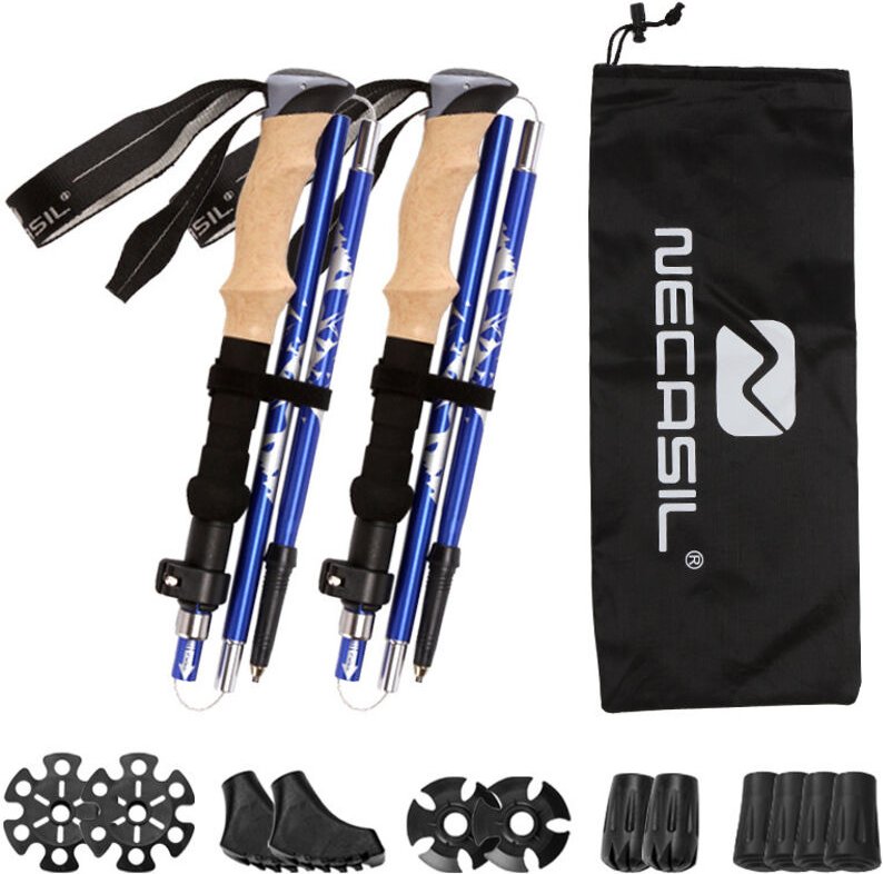 Teleskop-Wanderstöcke – faltbar, rutschfest und stoßfest, ultraleicht, für Nordic Walking, Bergsteigen, Wandern, Trekkin...