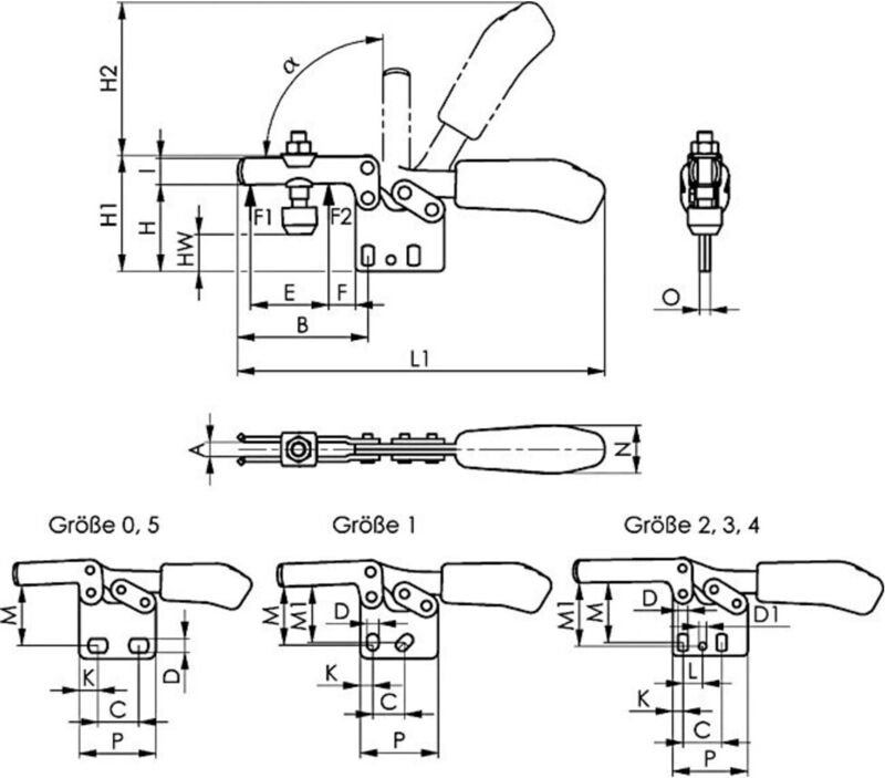 Waagrechtspanner Nr.6871 Gr.50 Winkelfuß - AMF