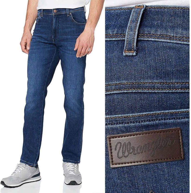 Wrangler TEXAS SLIM Star Struck KLASSISCHER TAILLIERTER DENIM W38 L34