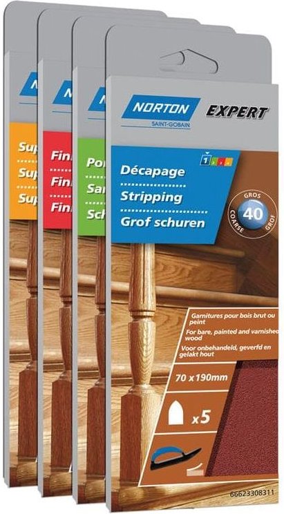 Norton Expert Nachfüllpackung 70x190mm K180 5er ve Holz Handblock