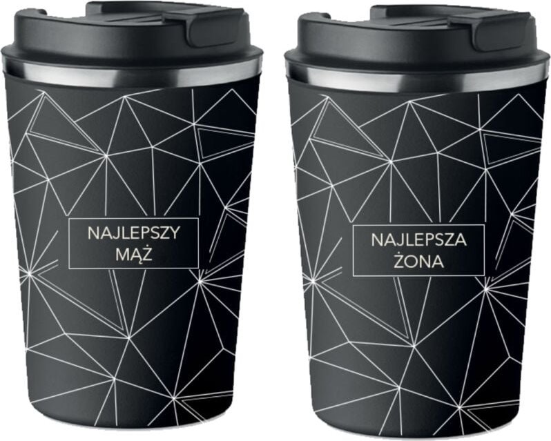 2er Set Premium Thermobecher Ehemann Ehefrau Hochzeitsgeschenk 350ml KT067