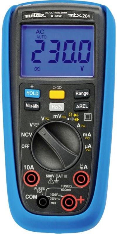 Thumbnail - Mtx 204 Hand-Multimeter digital Grafik-Display cat iii 600 v Anzeige (Counts): 6000 - Metrix