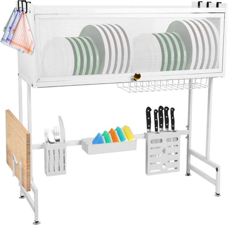 Abtropfgestell über der Spüle Ablage über der Spüle Aufbewahrungsorganisator 75x30x78cm Weiß