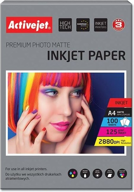 AP4 - 125 M100 A4 100 125 g paper de drucken - Activejet