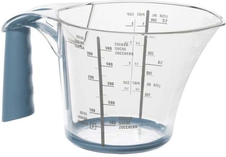 Messbecher Loft 0,6 l Griff blau - Rotho