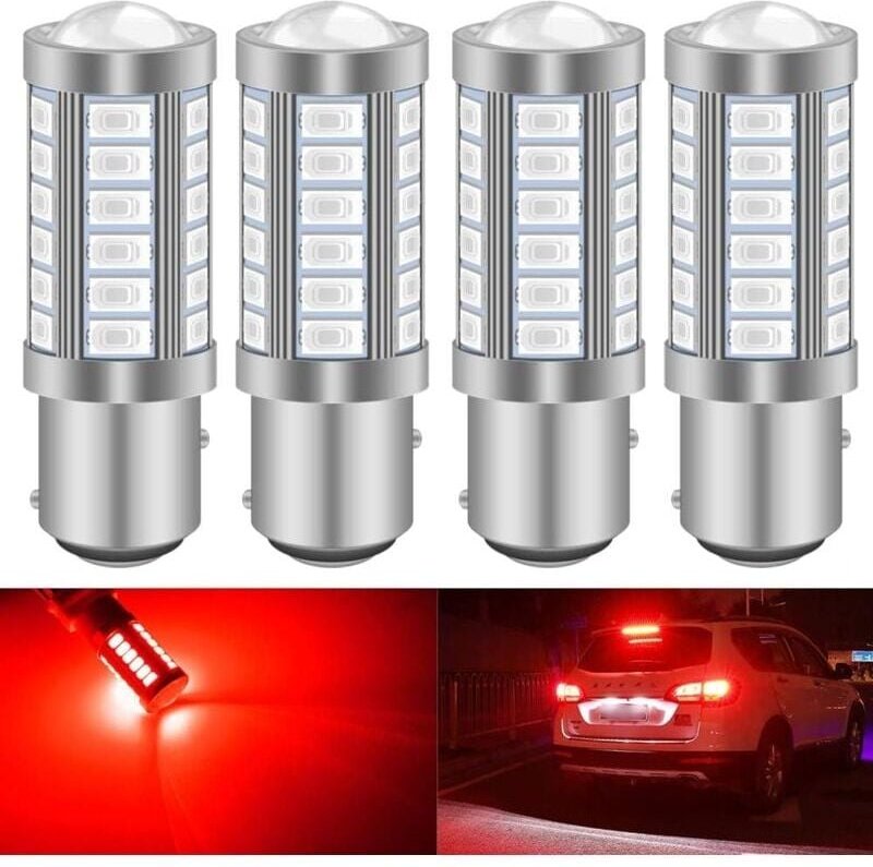 Aiperq - Rot 1157 BAY15D P21/5W 5630 33SMD Auto-LED-Lampen Canbus 900LM Superhelles hinteres Bremslicht Nebelscheinwerfe...