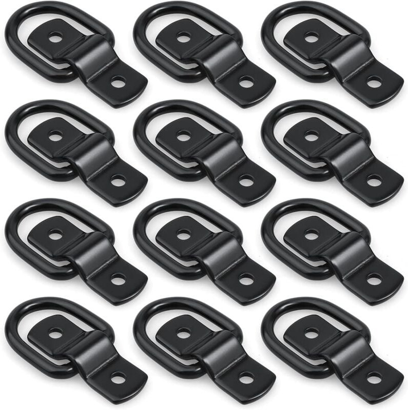 Thumbnail - Crediri 12er-Pack D-Ring-Zurrgurte, 1/4-Zoll-D-Ringe, Anker-Zurrring für Fracht auf Anhängern, LKWs, Wohnmobilen, Camper...