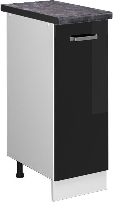 Vicco - Apothekerschrank R-Line, Schwarz Hochglanz, 30 cm , ap Anthrazit