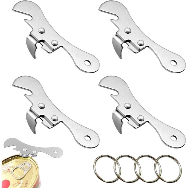Dosenöffner, manueller Dosenöffner, Flaschenöffner, 5-in-1-Multifunktions-Glasöffner, Flaschenöffner (4 Stück)