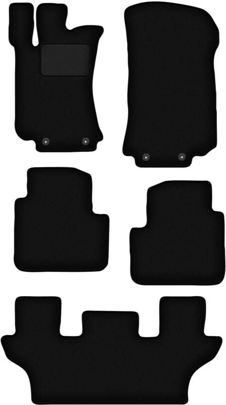 Schwarze Veloursmatten für: Mercedes R251 / V251 7-Sitzer (2005-2013)