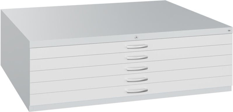 C+P Flachablageschrank Serie 71007200, H420xB1350xT960mm, 7035/7035