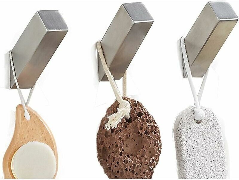 Wandhaken, Badezimmer für Bademantel, Handtuch, Mütze, Badaccessoires aus gebürstetem Edelstahl, matt schwarz, silber