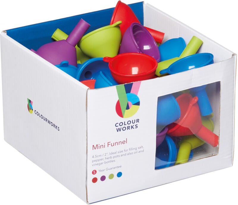 Colourworks Display mit 36 Mini-Trichtern aus Silikon