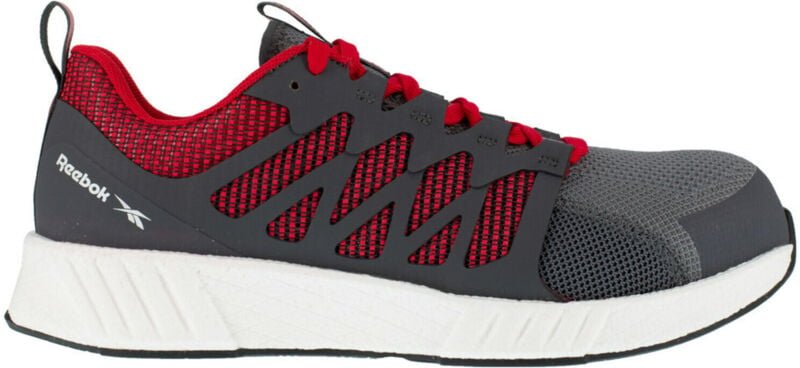 Halbschuh Fusion Flexweave Work, S1P, 44 grau/rot/weiß Gr. 44 - Reebok