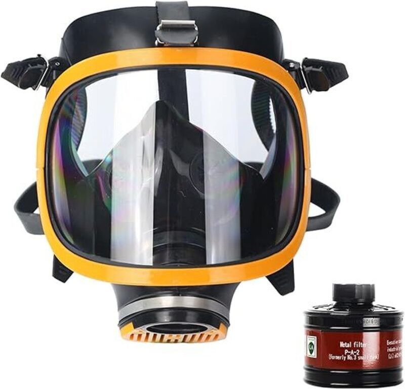Wiederverwendbare Vollgesichts-Atemschutzmaske für organische und anorganische Dämpfe, saure Gase, Ammoniak, Begasung, F...