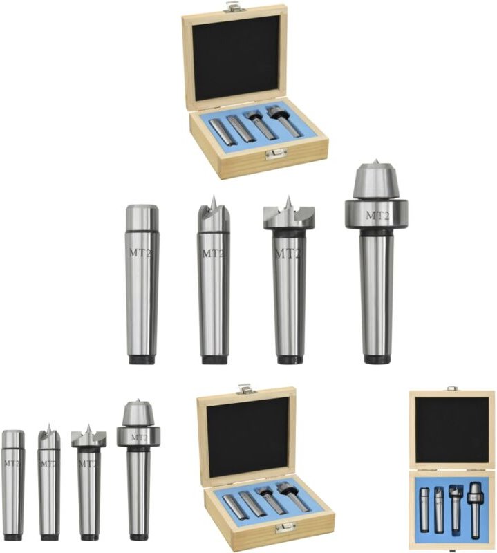 The Living Store Drehzubehör 4-tlg. MT2 Stahl - Schraubzwingen & -stöcke