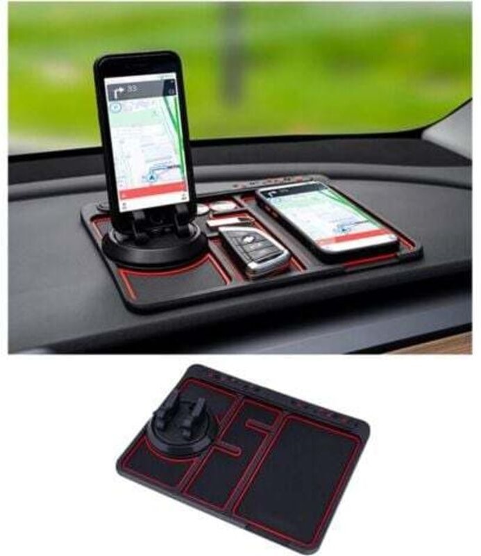 4-in-1-Anti-Rutsch-Telefonmatte fürs Auto, Armaturenbrett-Telefonhalter mit temporärer Parkkarte, Nummernschild, univers...