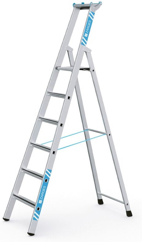 Zarges gebördelte Stehleiter Saferstep S eloxiert 7 Stufen