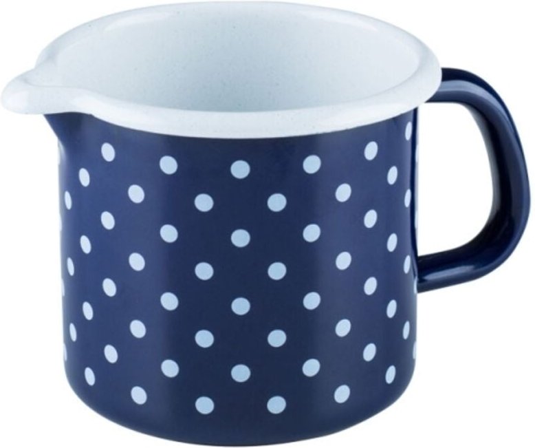 Riess Schnabeltopf Ø10cm 3/4L Pünktchenblau Emaille