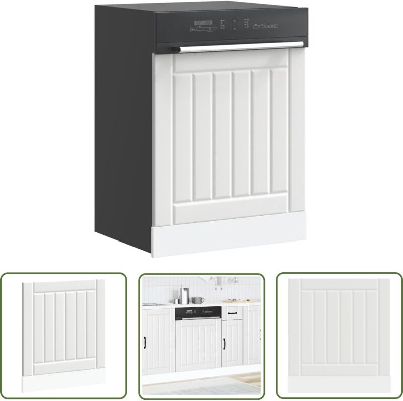 The Living Store - vidaXL Geschirrspülerblende Lucca Weiß Holzwerkstoff