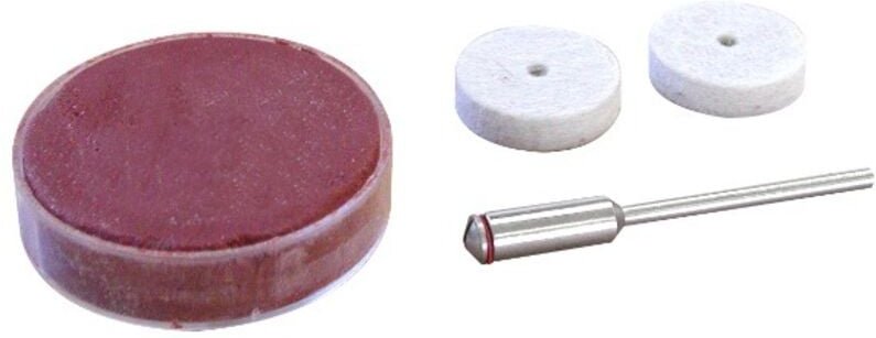 Polierpaste + 1 Filz + Scheibenhalter Rad Ø 22 mm Maxicraft