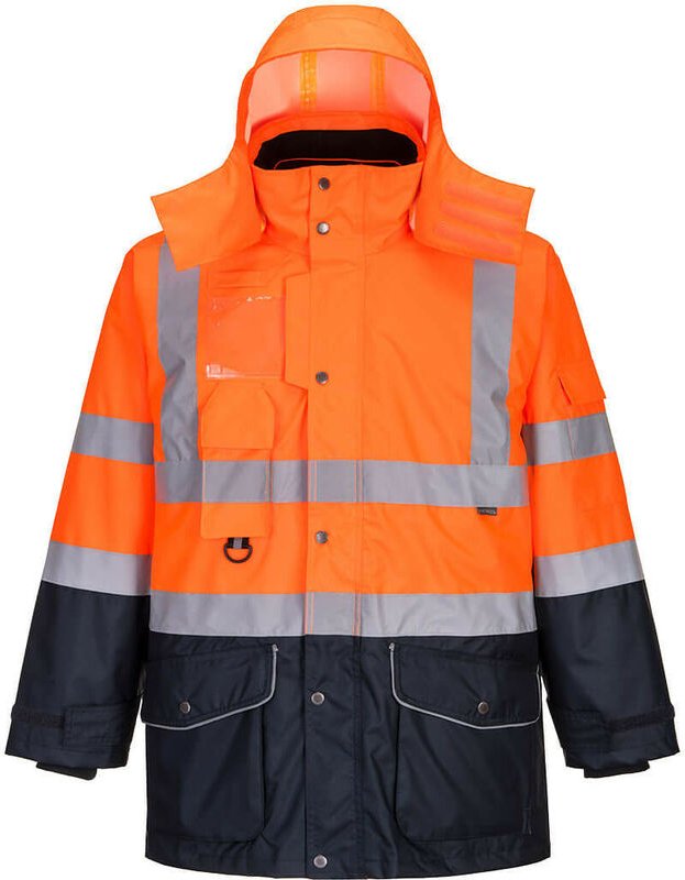 Portwest Warnschutzjacke 7-in-1 Kontrast Verkehrsjacke -40°C Orange XXL