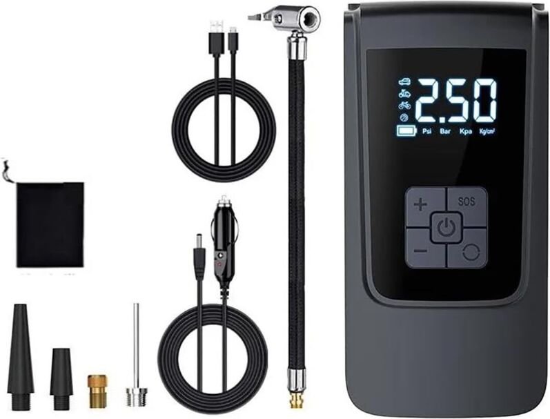 Ineasicer - Autokompressor, tragbarer Luftkompressor, Reifenfüller, 4000 mAh, dc 12 v, 150 Psi, Reifenluftpumpe mit Digi...
