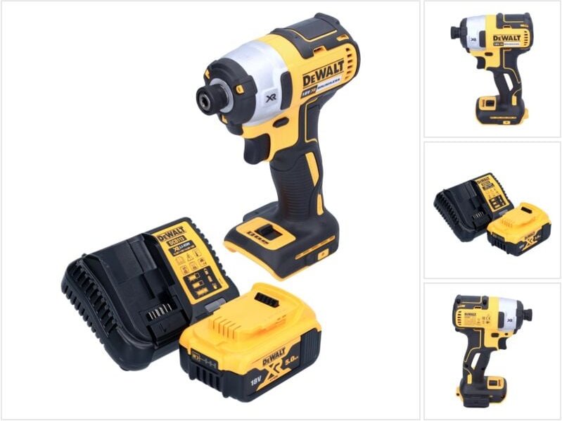 Dcf 887 P1 Akku Schlagschrauber 18 v 205 Nm 1/4' Brushless + 1x Akku 5,0 Ah + Ladegerät - Dewalt