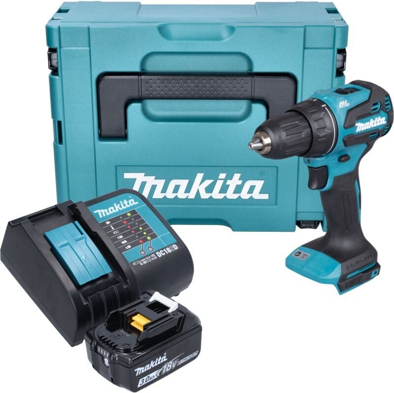 Ddf 490 SF1J Akku Bohrschrauber 18 v 65 Nm 1/2' Brushless + 1x Akku 3,0 Ah + Ladegerät + Makpac - Makita