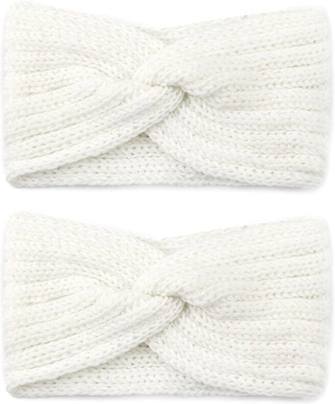 Bluedeer - Stirnband Damen Winter, 2 Stück elastische Stirnbänder für Damen und Mädchen, weiche Ohrenwärmer aus Strick, ...