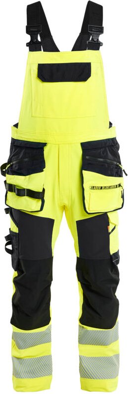 Arbeitslatzhose mit Stretch-Trägern 4D Hochsichtbarkeit 2626 – Gelb/Schwarz 44C