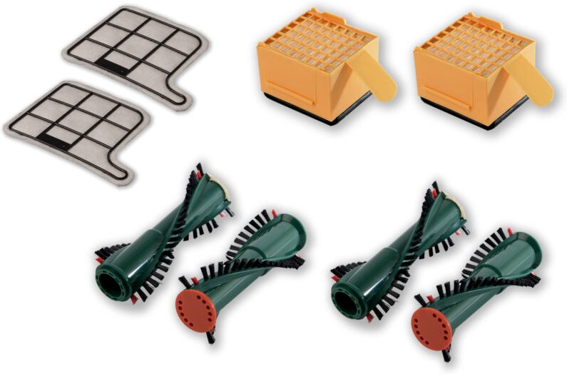 Thumbnail - Filterset kompatibel mit Vorwerk Kobold vk 135 / 136: 2 Hygiene-Mikrofilter + 2 Motorschutzfilter + 4 Rundbürsten eb 360...