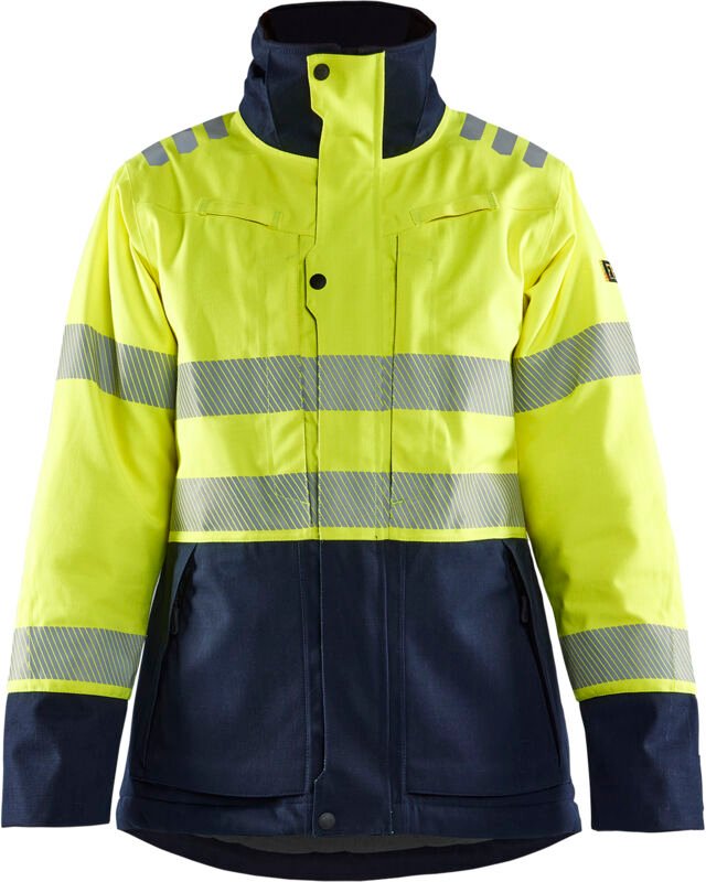 Arbeitsjacke Winter Multinorm Frauen 4917 - Neon Gelb / Marine XS