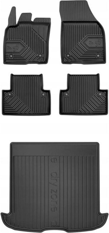 SET 77 Gummimatten und Abdeckung für Volvo V50 von 2004-2012