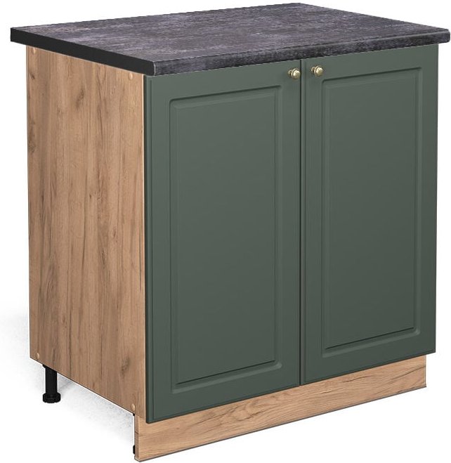 Thumbnail - Spülenunterschrank Fame-Line, Grün-Gold Landhaus, 80 cm mit Regal, ap Anthrazit Vicco