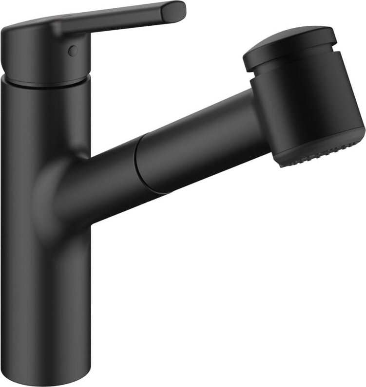 Banyo - kwc Spültischmischer Luna e mit ausziehbarer Geschirrbrause - matt black - 10.441.033.176FL