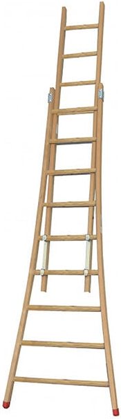 Matisère - Holz Schiebeleiter 2x13 Sprossen - Zu erreichende Höhe 5.53m - BE2BE300