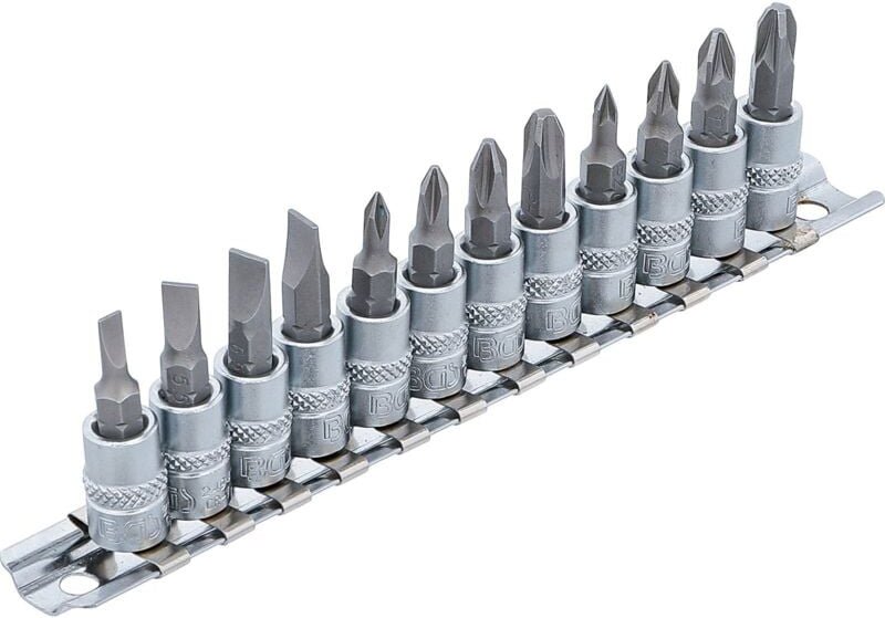 Bgs Technic - Bit-Einsatz-Satz Antrieb Innenvierkant 6,3 mm (1/4') Schlitz, Kreuzschlitz ph, Kreuzschlitz pz 12-tlg.