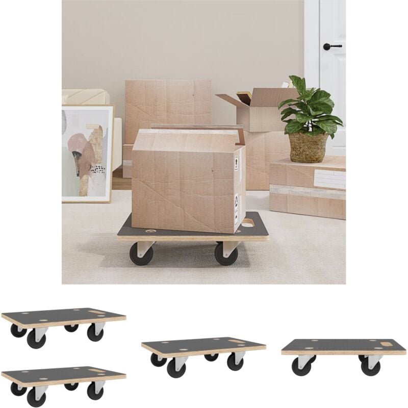 The Living Store Rollbretter 2 Stk. Rechteckig 50x35x11,5 cm - Paletten & Ladeflächen