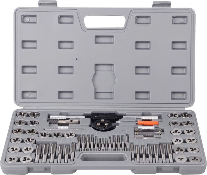 60-teiliger Standard-Innen- und Außengewindeschneidsatz aus metrischem und SAE-legiertem Stahl, Grob- und Feingewinde